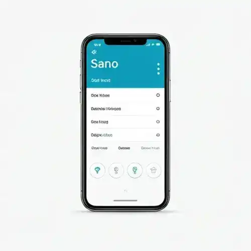 Sano-App — Gym-HUD-Oberfläche mit Metriken in elektrischem Cyan und Trainingsfortschritt
